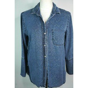 Anthropologie Cloth Stone Button front Chambray M